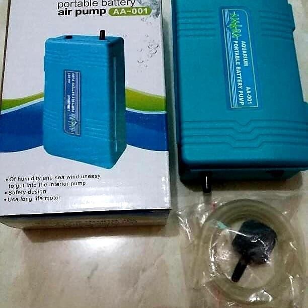 pompa gelembung udara oxygen ikan amara aa-001 portable baterai aksesoris aquarium