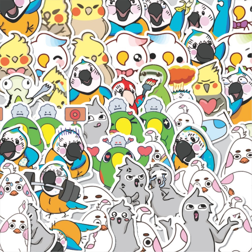 

Stiker Cutting Pack Stiker Hewan Burung Beo Isi 100Pcs Series Aesthetic Lucu Keren Untuk Koper Bahan Vynil