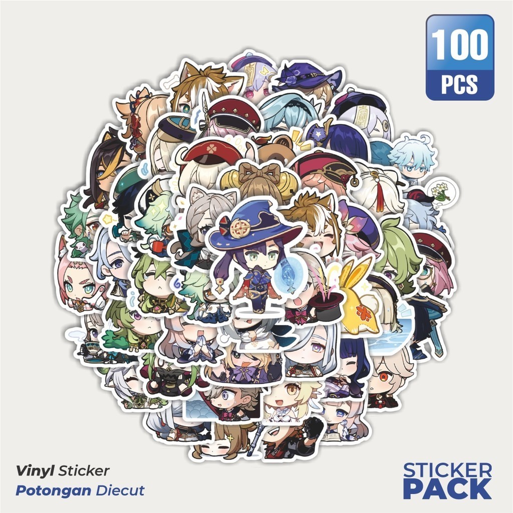

Stiker Vinyl Stiker Anime Genshin Impact Versi 4 Waterproof Aesthetic- Untuk Laptop, Motor, dan Helm - Paper Stationery Pack