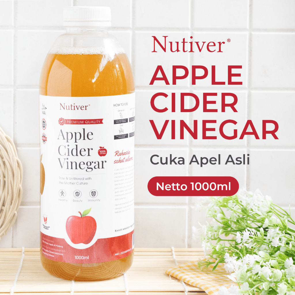 

Nutiver Cuka Apel Organik With The Mother 1 Liter - Minuman Sehat untuk Diet