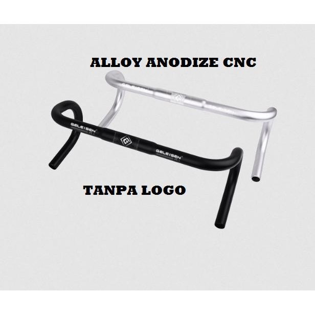 Dropbar ALLOY 25.4 420 MM stang 420MM SEPEDA balap rb LIPAT drop bar - Hitam