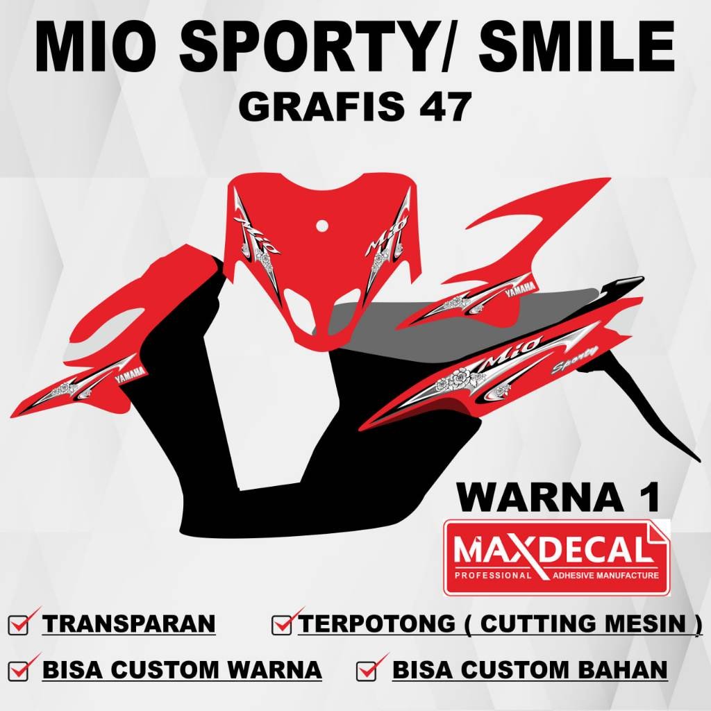 [COD] STIKER TRANSPARAN STRIPING TRANSPARAN UV STIKER Mio Sporty Mio Smile g47 - Stiker Sticker Stri