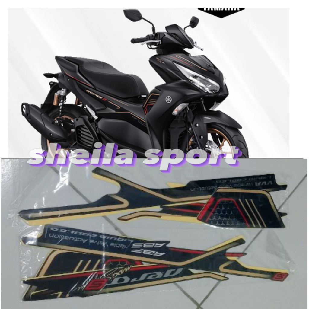 Striping stiker Lis Yamaha Aerox 155 ABS Connected 2023 Hitam kualitas bagus