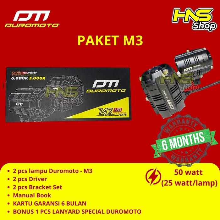 DUROMOTO M3 LAMPU LED FOGLAMP LAMPU TEMBAK MOTOR MOBIL PREMIUM - M3