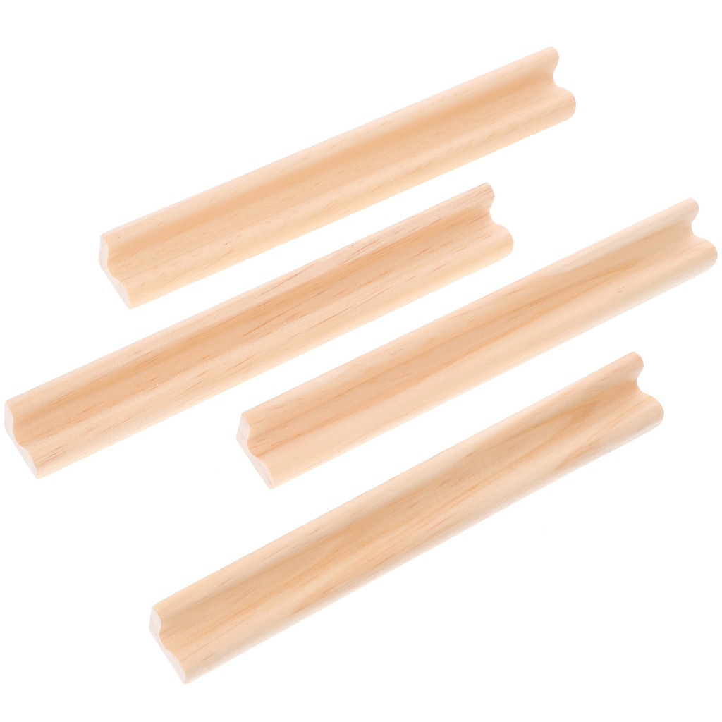 

4pcs Wooden Alphabet Bases Domino Trays Tile Holders 19cm DIY Ornaments Displaying Stand Gaming Cards Rack Travel Base