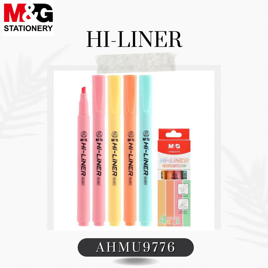 

M&G HI-LINER HIGHLIGHTER PEN - 4 PASTEL SET AHMU9776