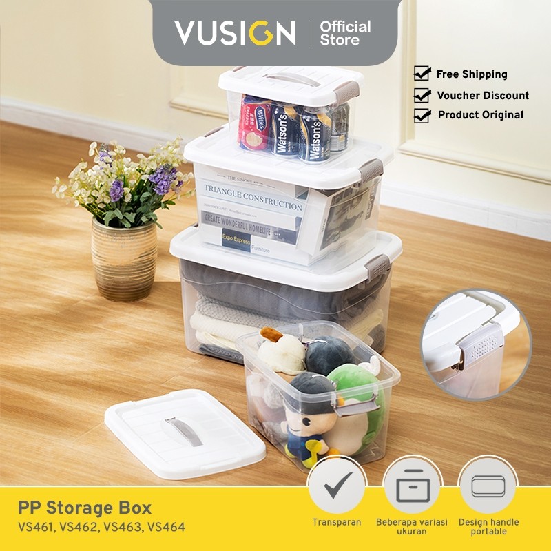 Vusign Storage Container Box / Kotak Penyimpanan Barang Transparan Multifungsi Jumbo VS461X