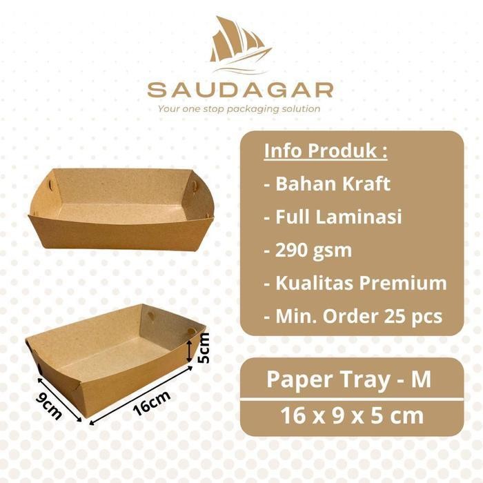 

[PROMO BARANG BARU] Paper food tray / wadah makanan kertas bahan kraft anti minyak Medium Bergaransi Terlaris