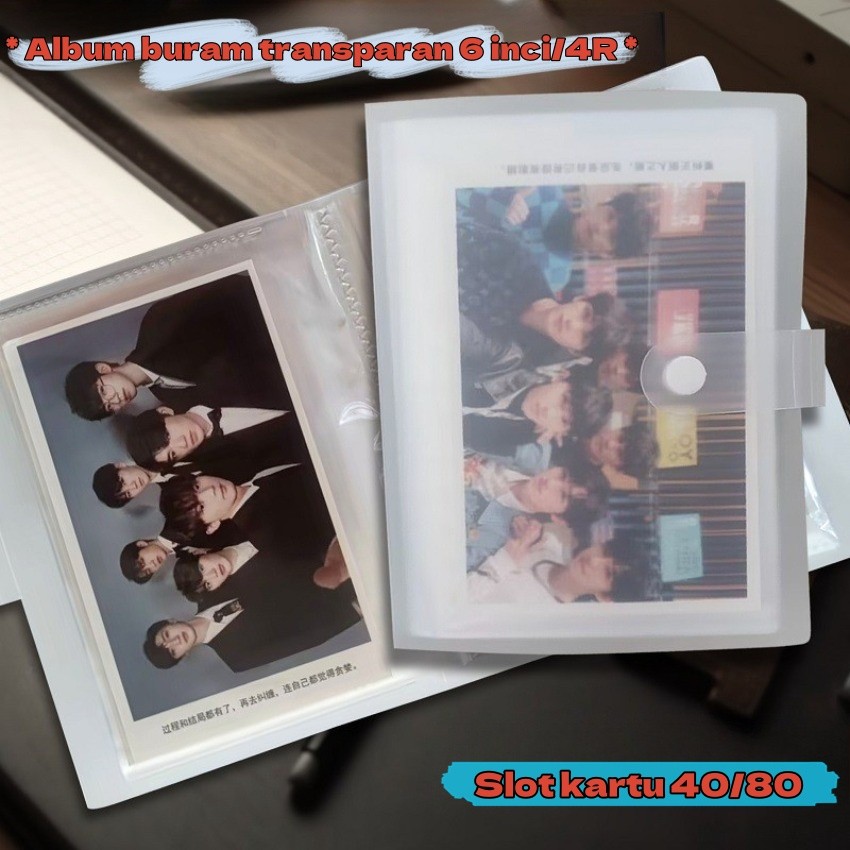 [READY STOCK] ALBUM FOTO 4R 6INCI - Binder 40/80 Grid Transparan Untuk Photocard Kpop BTS/BLACKPINK 