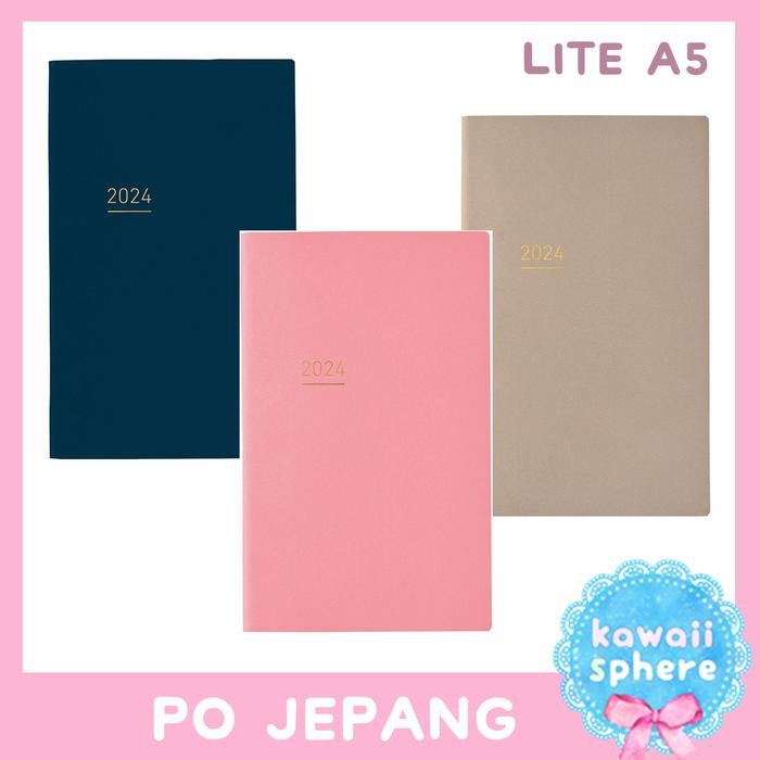 

READY Kokuyo Jibun Techo Lite 2024 A5 Slim Diary | Jibun Lite 2024 - Navy
