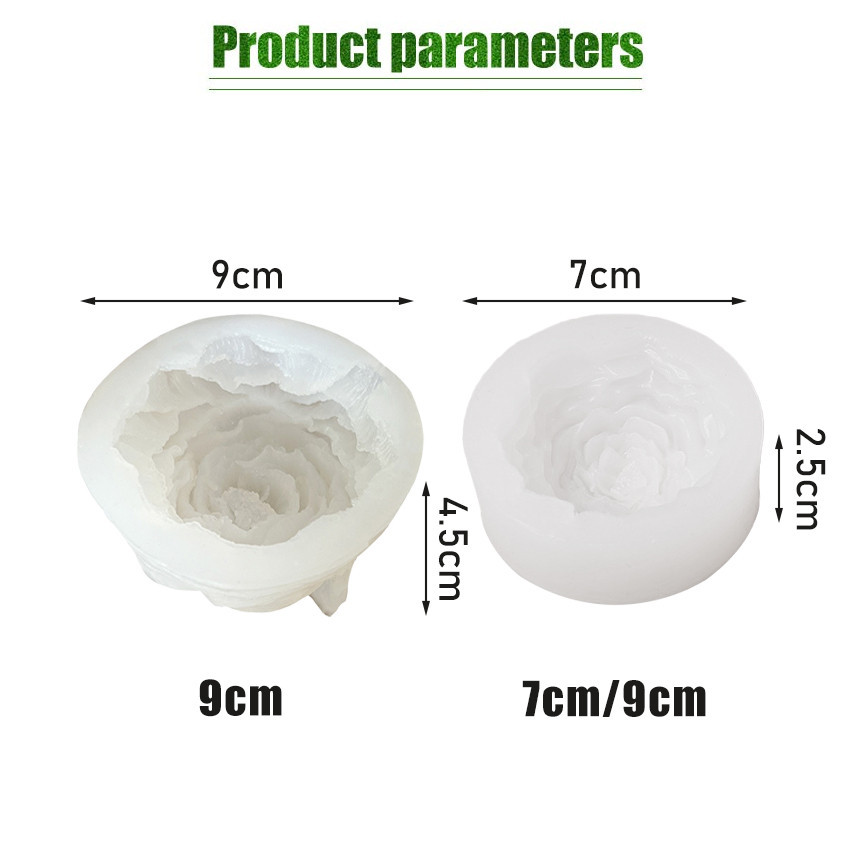 DIY 3D Cetakan Puding Bunga Peony Silikon Besar Jumbo / Cetakan Fondant Silikon Bunga Peony Besar