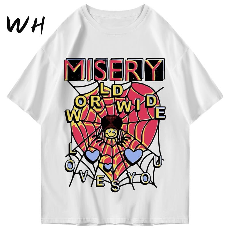 WH Kaos lengan pendek terbaru/Kaos kasual pria/Kaos kasual wanita/Baju longgar/Kebutuhan sehari-hari