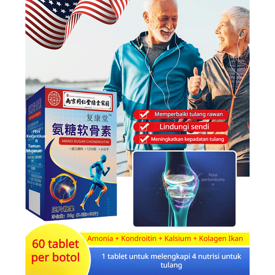 

⭐COD + pengiriman cepat⭐Tablet kalsium tulang rawan/suplemen kalsium tulang rawan untuk osteoporosis dan nyeri sendi pada usia paruh baya dan lanjut usia