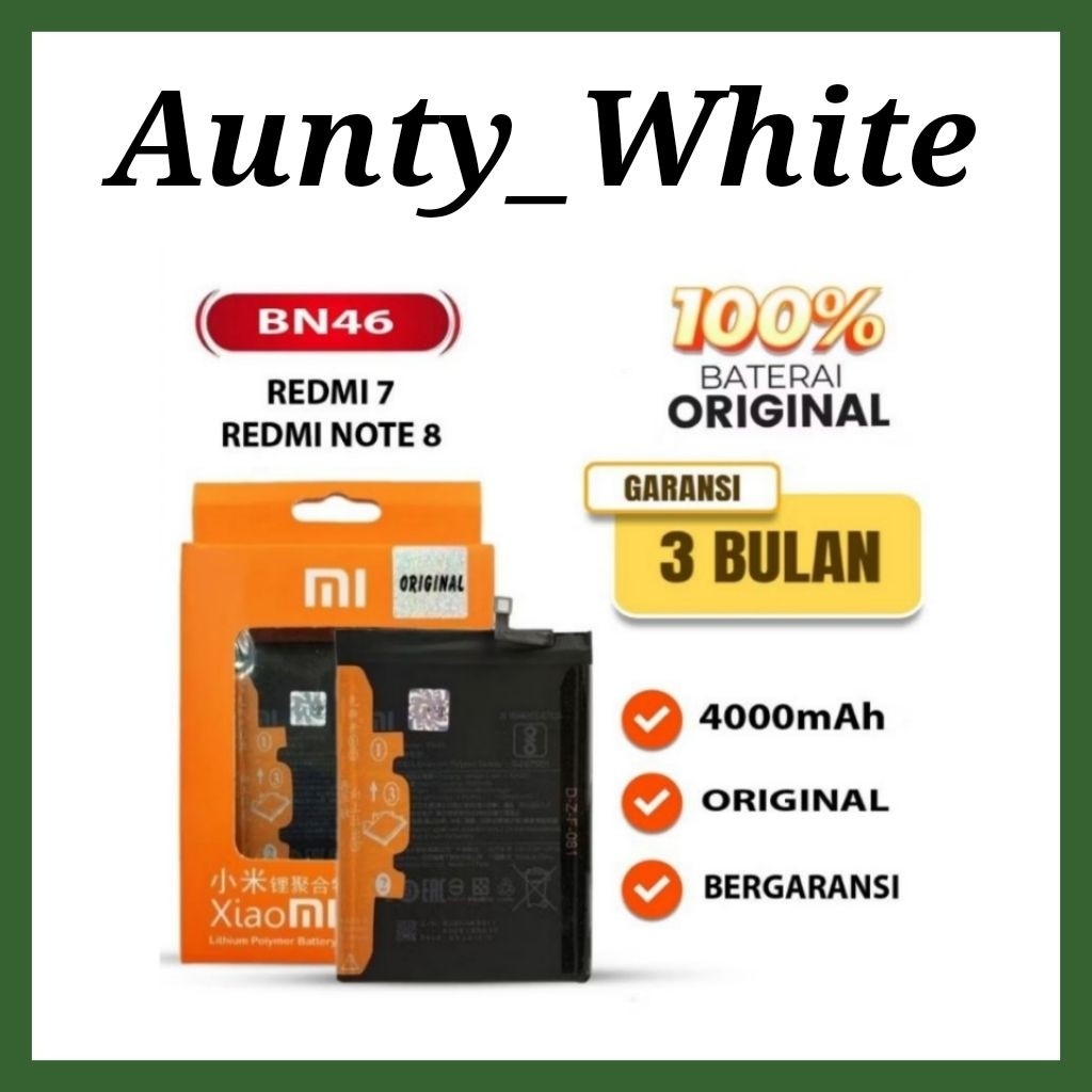 BATERAI BATRE Batrai Xiaomi Redmi 7 Bn46 / Redmi Note 8 Batu Battery Batrey Xiaomi BN46 4000 Mah