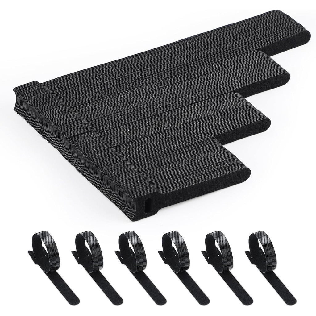 

150PCS Cable Ties, 4+6+8+10 inch Cable Ties for Cable Management, Adjustable Fastening, Multi-Purpose Reusable Hook and Loop