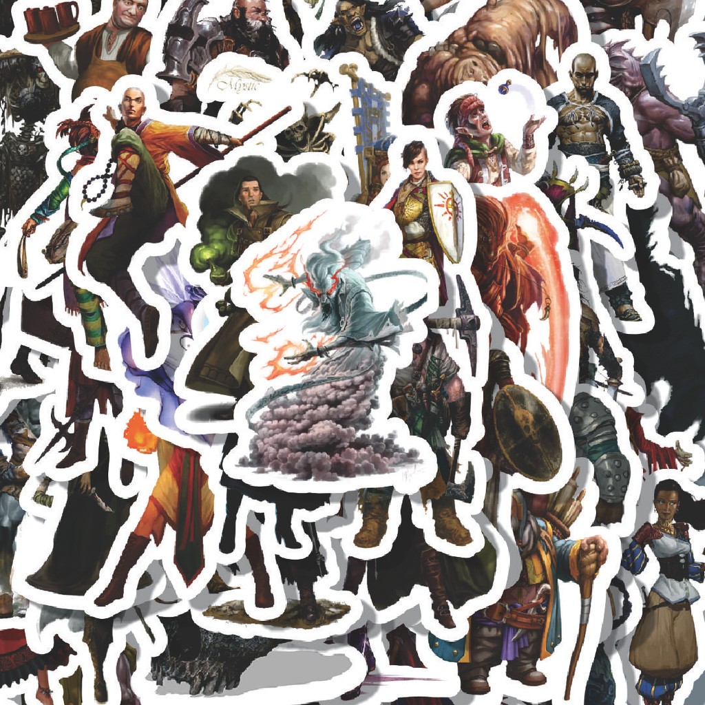 

100PCS Lucu Stiker Dungeon And Dragons Series 5 Stiker Aesthetic Stiker Anti Air Stikers Berperekat Waterproof sticker decal buat Motor Helm Buku Journal Koper Casing HP Laptop Botol Minum Hadiah anak