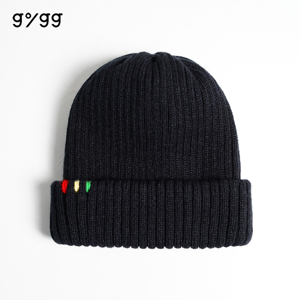 Gigg - Iglo - Kupluk Reggae Cowok Rajut Premium Hitam - Knit Beanis Black Pria - Aksesoris