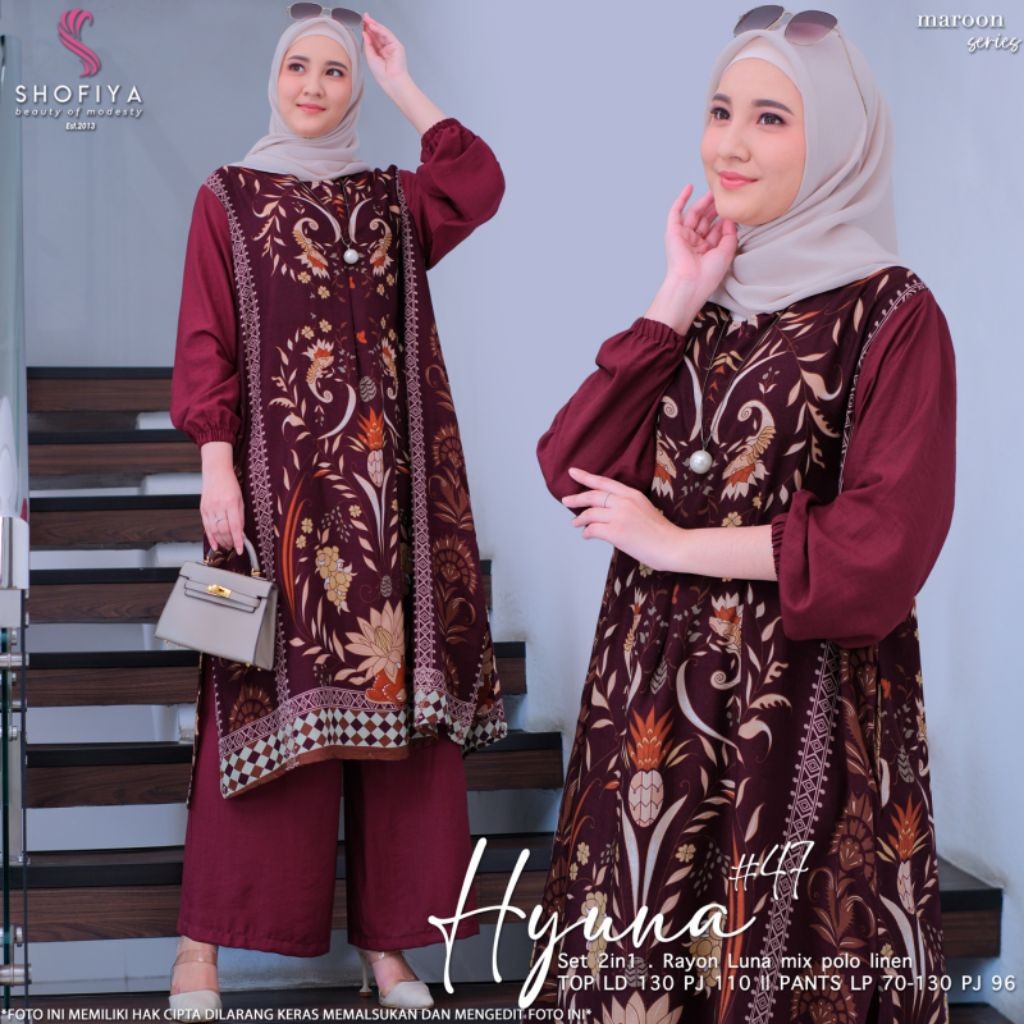 FASHION MUSLIM // WURY - HYUNA ONE SET LD-130  BY SHOFIYA BIG SIZE FASHION TERLARIS