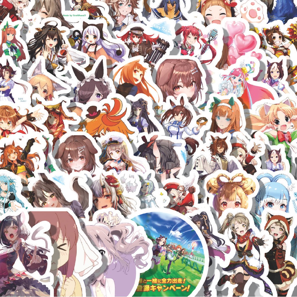 

Stiker Cutting Pack Stiker Anime Pretty Derby Isi 100Pcs Series Aesthetic Lucu Keren Untuk Koper Bahan Vynil