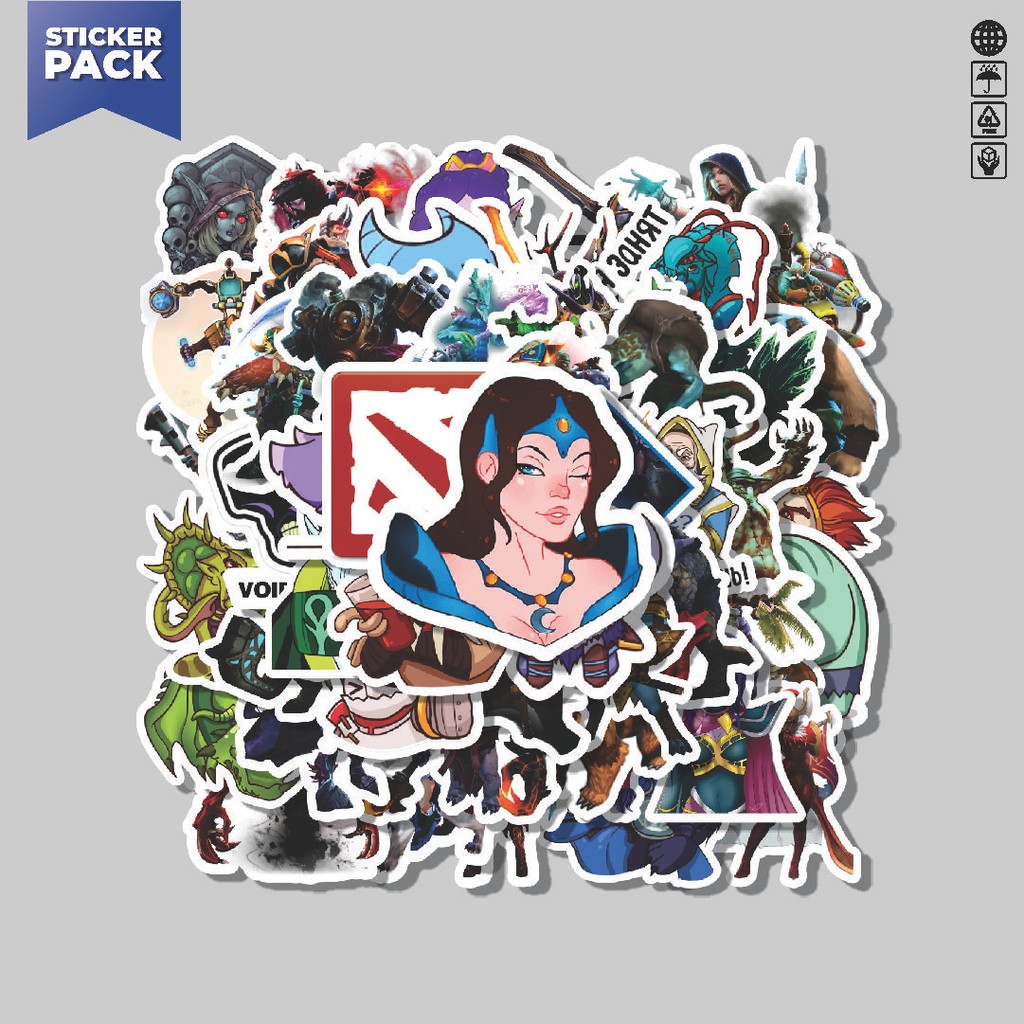 

[100PCS]Stiker Pack Stiker Defend Of The Ancient - DOTA Aesthetic Vinyl Anti Air Dekorasi Sticker Laptop Buku Journal Koper Helm Casing HP Gitar Helm Skateboard