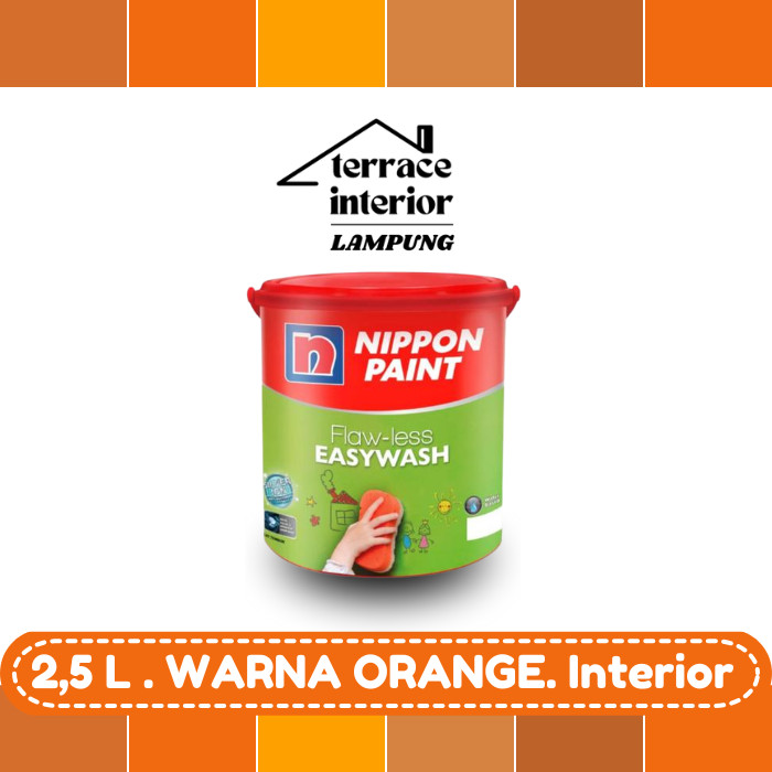 Cat Tembok Nippon Paint Flawless Easywash Interior Warna Orange 2.5 Liter