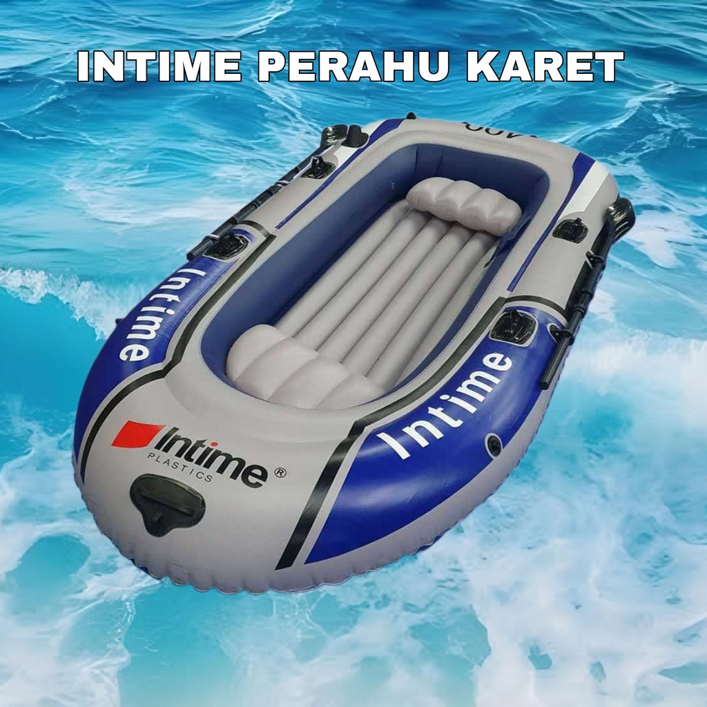 INTIME 400 Perahu Karet Mancing Inflatable Fishing Boat 4 Person - YT-099 Original 99 Engine