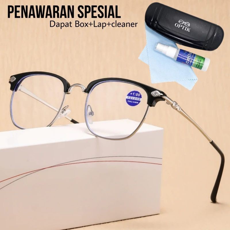 kaca mata plus usia 50 tahun/kacamata baca pria/kaca mata baca pria 45