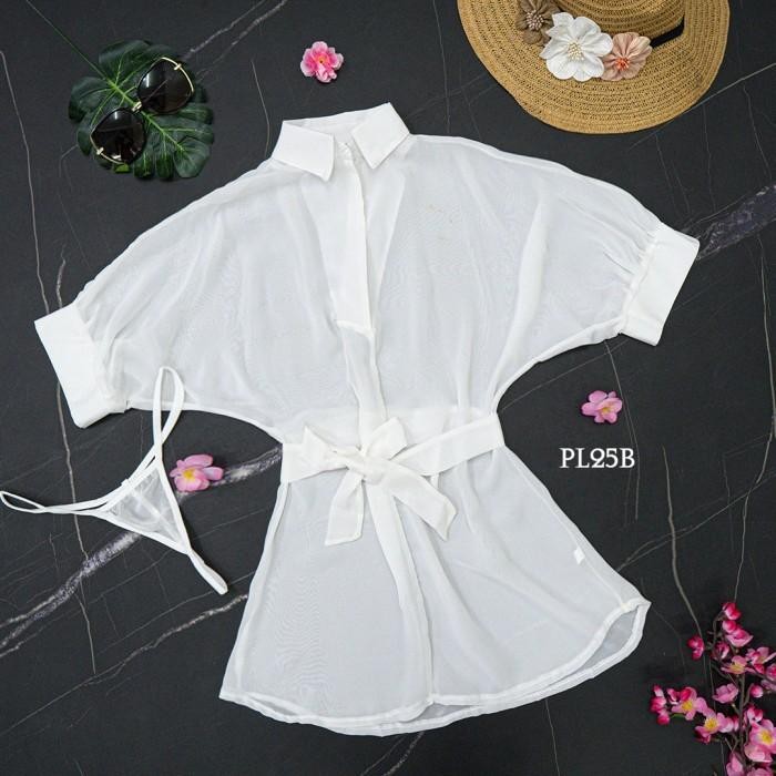 [READY KIRIM] LINGERIE SEXY BAJU TRANSPARAN WANITA PUTIH PL25B