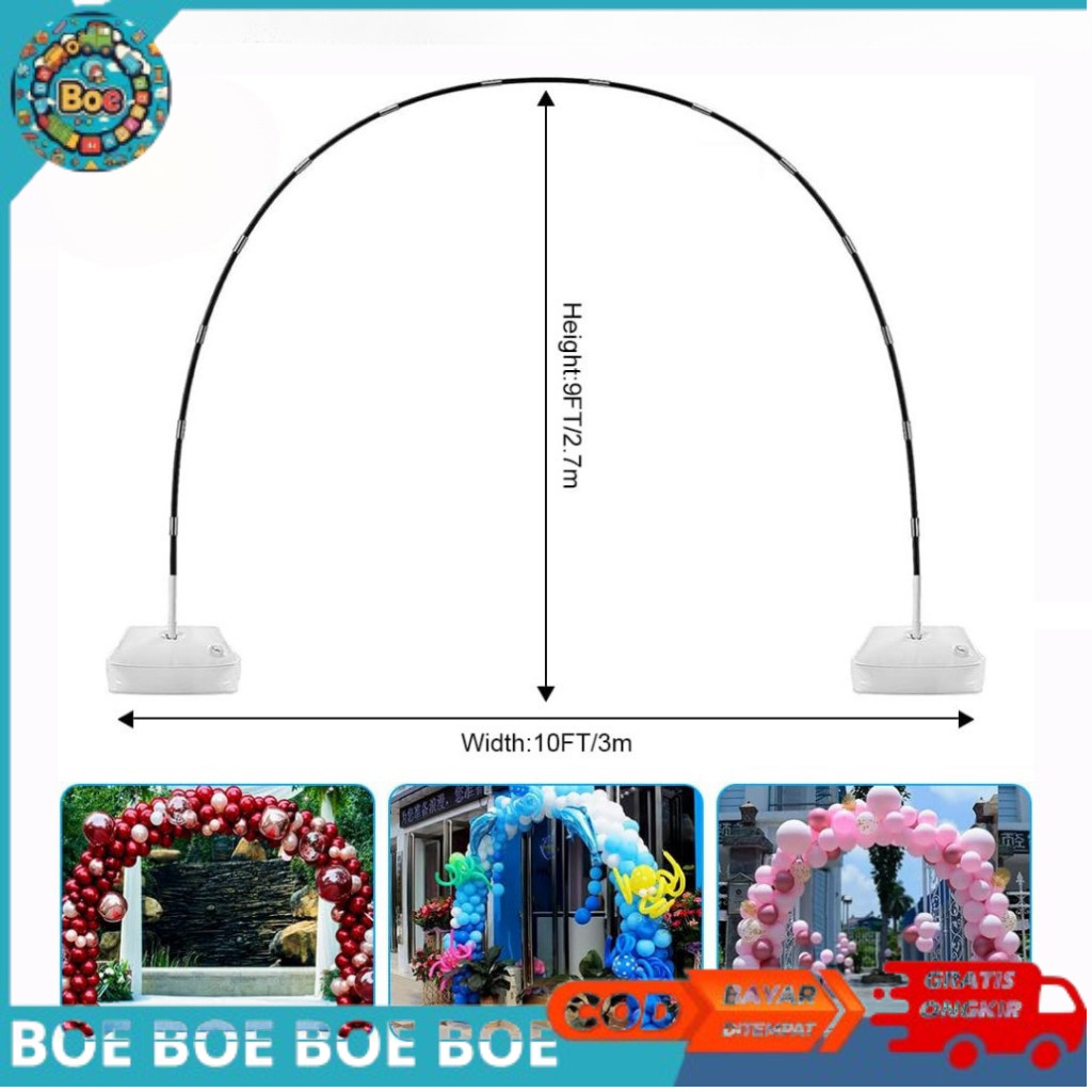 Standing gate ballon lengkung tiang dekorasi balon out dor