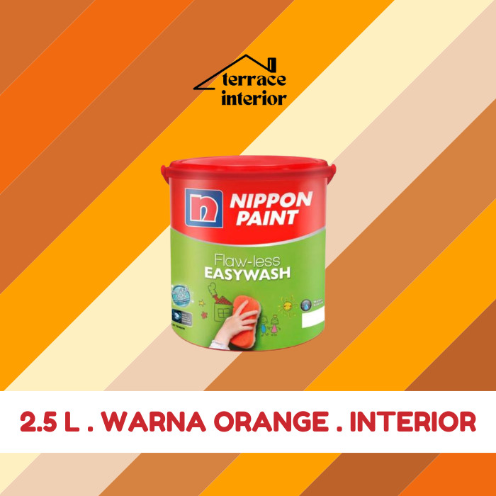 Cat Tembok Nippon Paint Flawless Easywash Interior Warna Orange 2.5 Liter