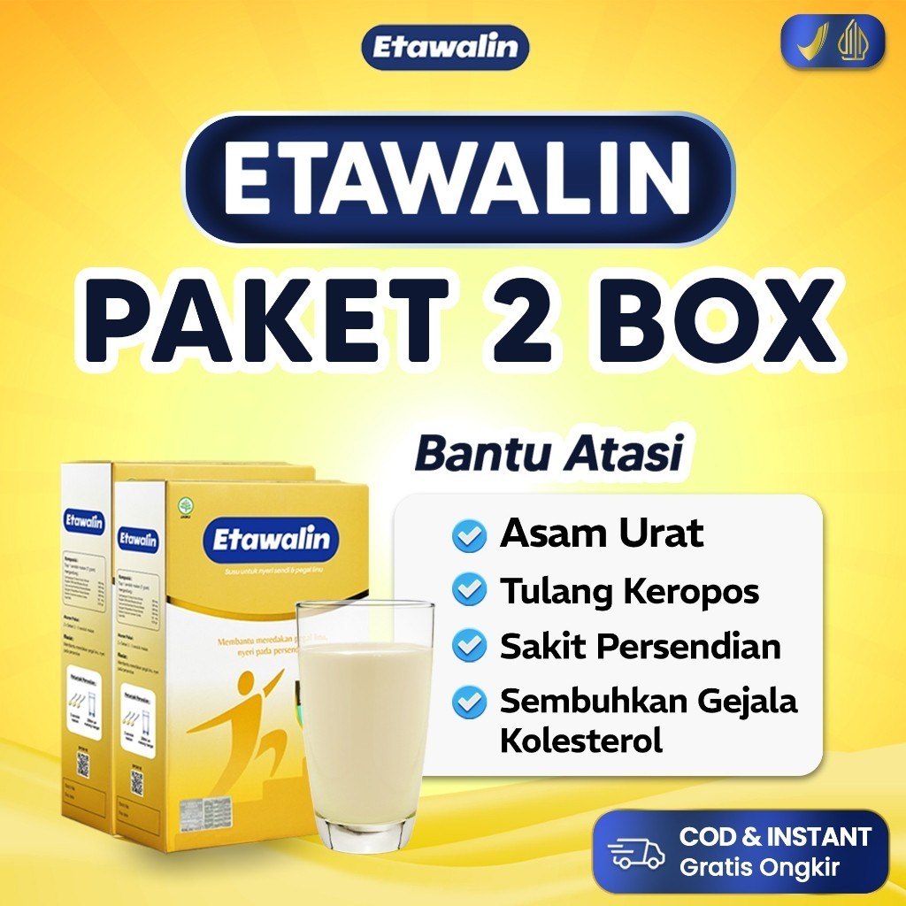 

Susu Etawalin 2 Box Kesehatan Tulang Sendi - Bantu Atasi Asam Urat, Rematik, Nyeri Sendi & Tulang, Pegal Linu Kesemutan