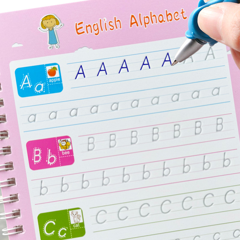 

Reusable Learning Alphabet 3D Calligraphy Copybook Math English Book Drawing Numbers Education for Kids Practice Toy Gifts
