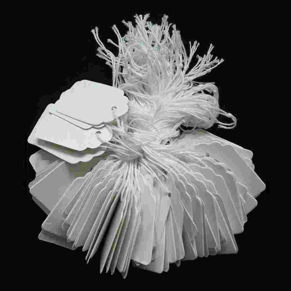 

190PCS Clothes Tags Label Tags with String Display Label for Product Xmas Name Tag Display Tags with String White Writable Tags