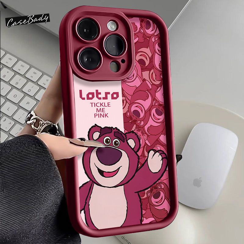 Strawberry Bear Untuk casing redmi 13 note 12 13c 13 pro 12 hp case 14c 9 11 14 10 8 9a 12c 2022 10c