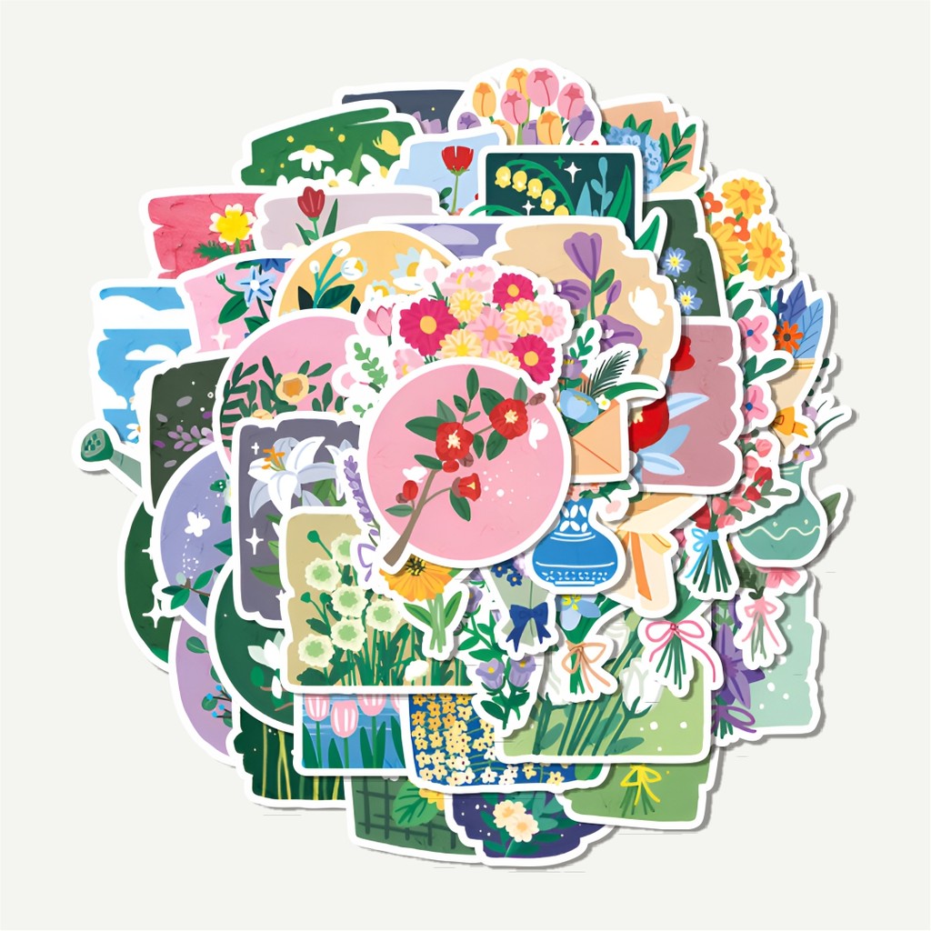 

Sticker Pack Stiker INS Style Oil Painting Flower [Lukisan Minyak Gaya INS Bunga] | Sticker TUMBLR | Stiker LAPTOP KOPER HELM