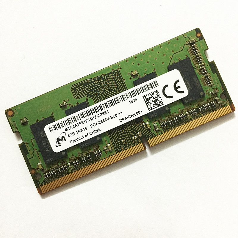 Micron ddr4 4gb 2666 laptop rams SODIMM DDR4  4GB 1Rx16 PC4-2666V-SC0-11 DDR4 2666 4GB laptop memory