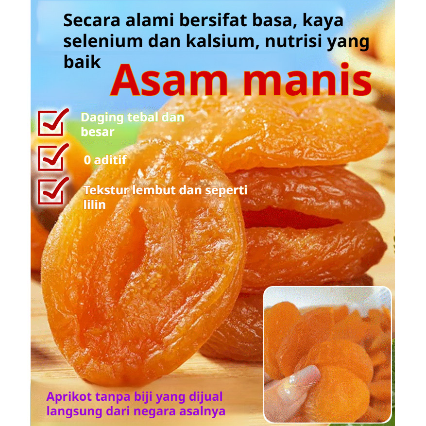 

❤️Beli 1 gratis 2❤️【COD】Buah Aprikot Kering / Dried Apricot 250/100g /Apricot Kering Premium Organic Paradise/Aprikot dikeringkan/Aprikot merah tanpa biji yang dikeringkan beku 250g/aprikot merah tanpa biji yang ditambahkan