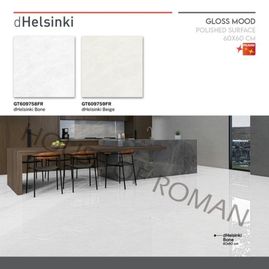 PLAOSANSTORE Roman Granit Lantai 60x60 dHelsinki Series (Gloss Mood) / Lantai Rumah Minimalis / Gran