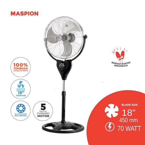 MASPION PW 1803RC Power Fan Stand Fan 18inch PW1803 RC + Remote
