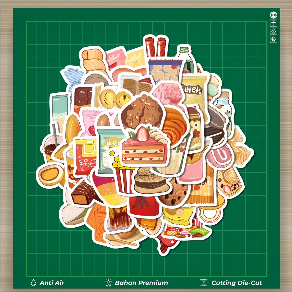

HOT 50 PCS STIKER Stiker Cemilan Makanan Santai Stiker Fashion Cars Decal Dingin Kartu Album Custom Vinyl Anti Air- Sticker Aesthetic Buku Journal Koper Casing HP Tablet Laptop Helm Motor Botol Minum