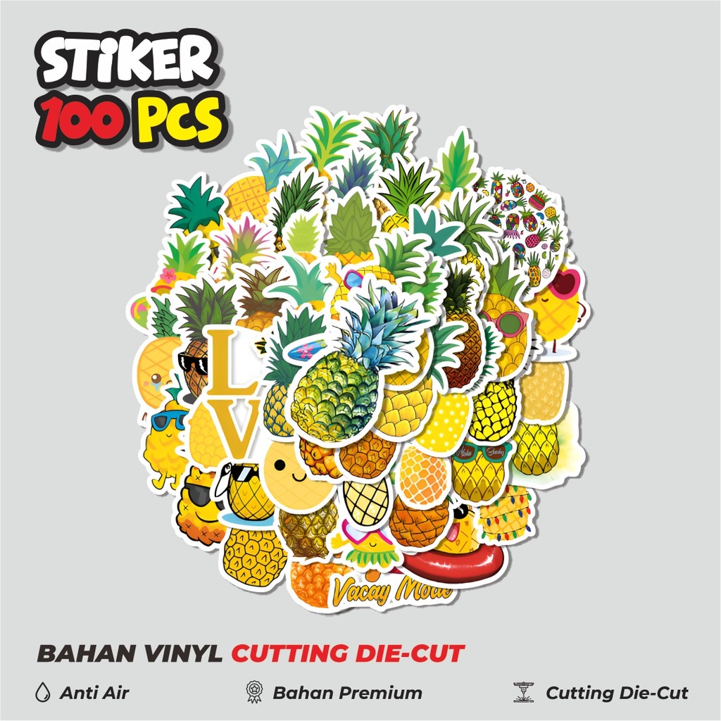 

Terbaru! 50 pcs Stiker Cute Pinapple [Nanas] Dekorasi Lucu Kreatif untuk Notebook, Skateboard, HP