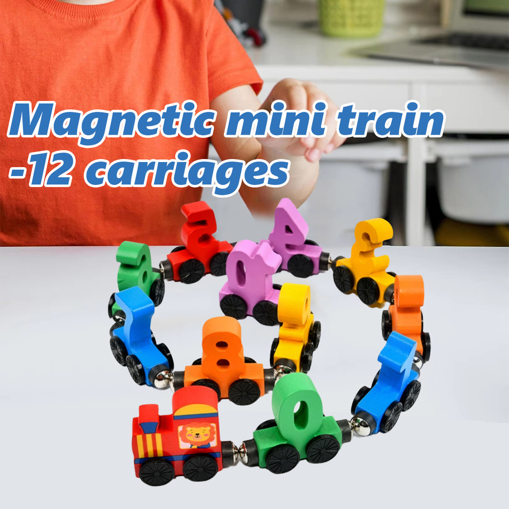 【1SET】 Mainan Kereta Api Bermain dan mengajar dalam satu, belajar angka Figur roda kereta api mainan