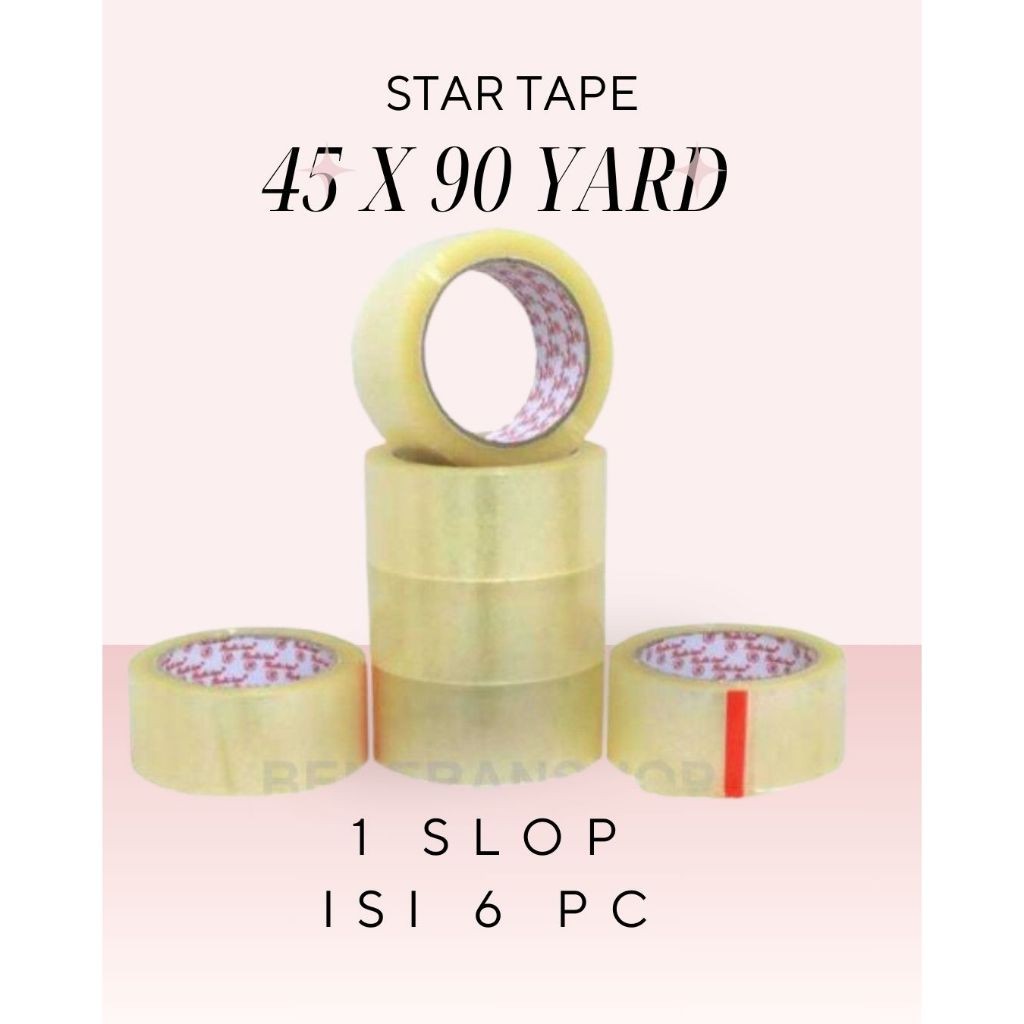 

Lakban Coklat Cokelat Bening 2 inch 90 y 6 pcs (1 slop) 45 90 - Star Tape Rekat 45mm x 90 Y PROMO