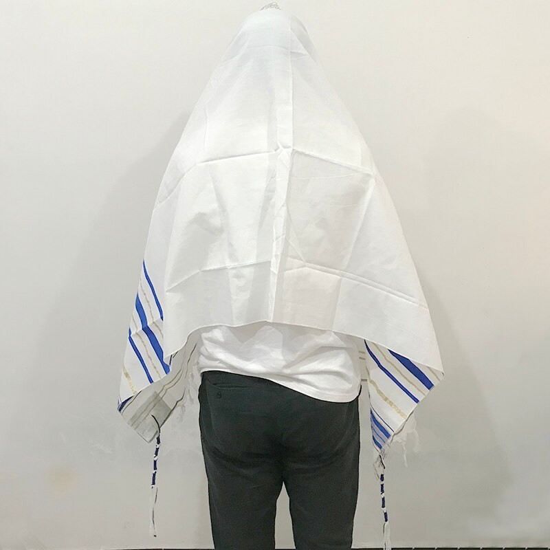 Tallith Tallitot Jewish Prayer Shawl Tallit 60Cm Premium High Grade Material Kokoh Desain Presisi