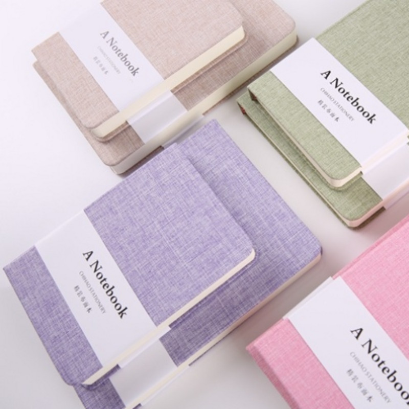 

A6:Simple Solid Color Cloth Hand Ledger Creative Mini Notebook Diary Pocket Notebook Student Lines and spaces Notebook