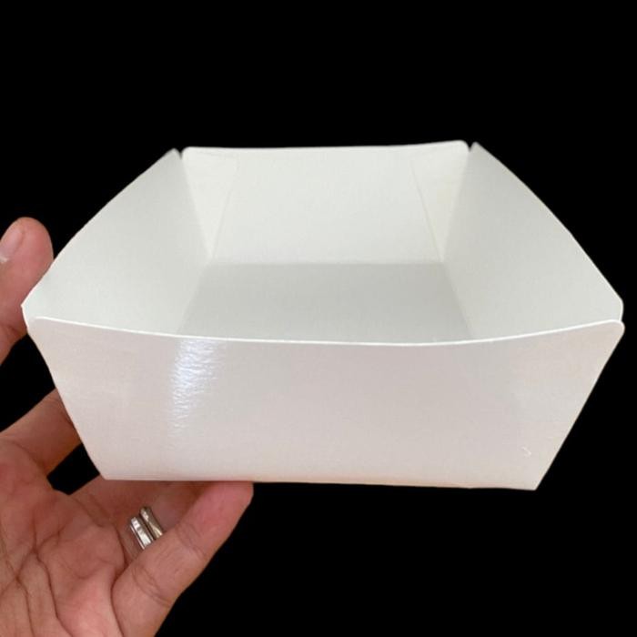 Paper tray ivory / kotak makanan kertas putih