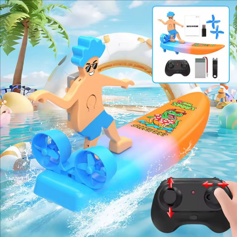 Mainan Remote Control Boat Surfboard 2.4G  Outdoor Anak Jet Ski Remote Control Motorboat Rc Water Su