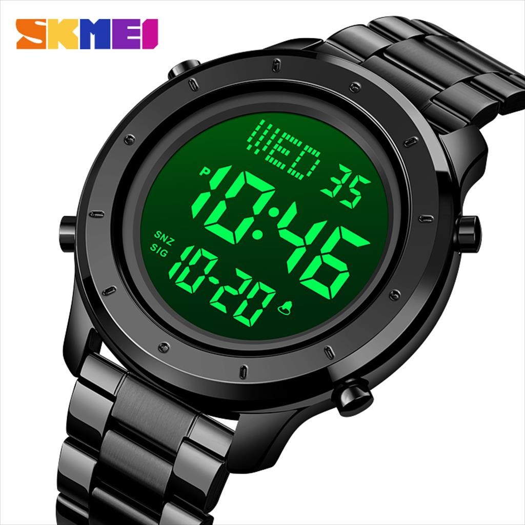 Jam Tangan Pria Digital SKMEI 1864 Stainless Steel Original 3 atm (skmei_fashionista.id)