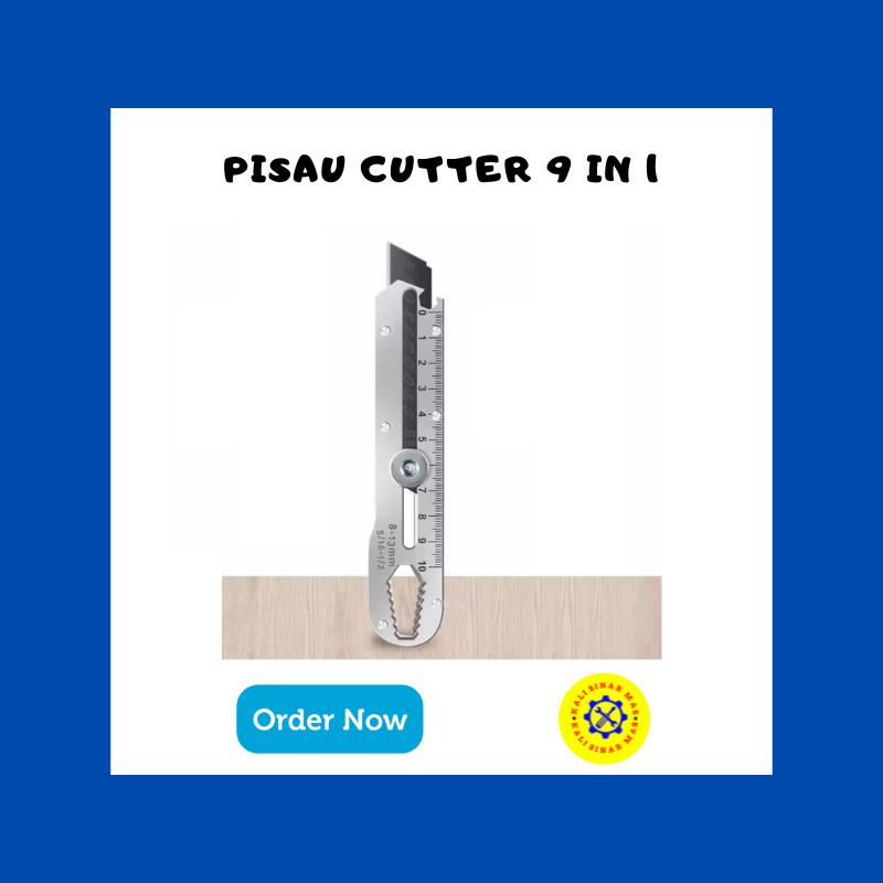 

Pisau Cutter Serbaguna 9in1 Stainless Steel – Alat Pemotong Presisi, Tajam & Multifungsi
