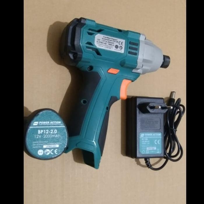 SECOND Power Action CIS120 Cordless Impact Screwdriver Bor Obeng Baterai [Include Battery Cordless B